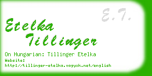 etelka tillinger business card